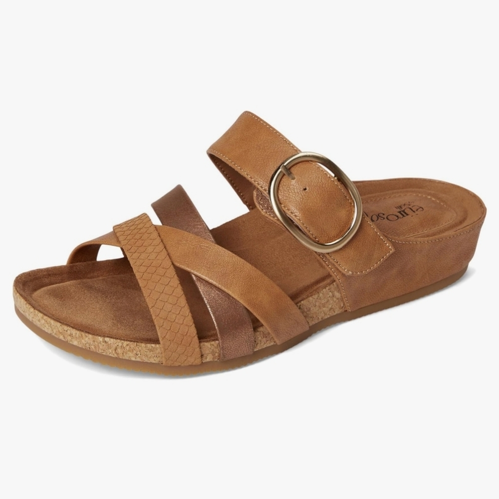Eurosoft Women Genalyn Sandal/ Slides Color Luggage Sz 7 NWT